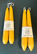 Beeswax Taper Candles, pair